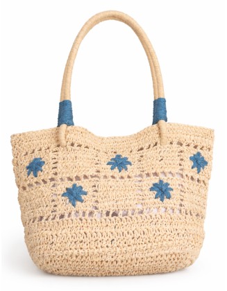 Embroidery Raffia Handbag