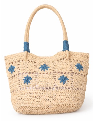 Embroidery Raffia Handbag
