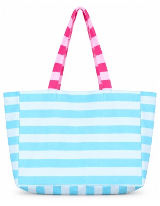 Beach Striped Canvas Tote Bag