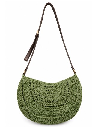 Olive Crochet Shoulder Bag
