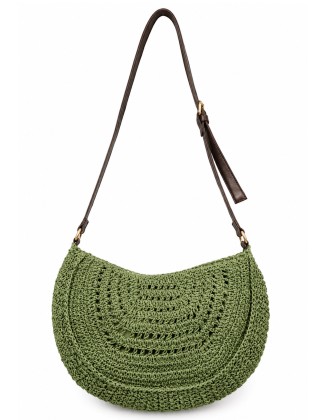 Olive Crochet Shoulder Bag