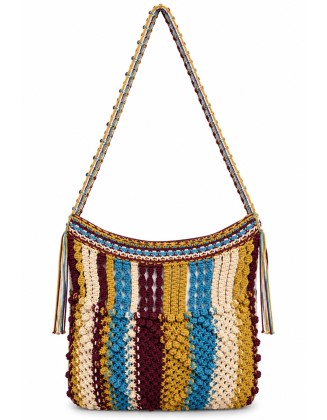 Boho Multicolor Handwoven Crochet Shoulder Bag