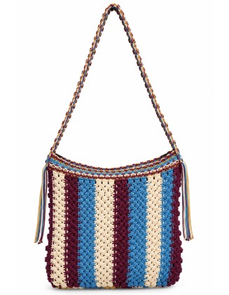 Boho Multicolor Handwoven Crochet Shoulder Bag