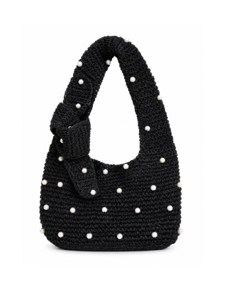 Pearl Mini Raffia Bag
