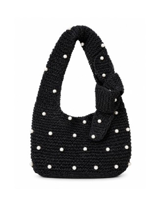 Pearl Mini Raffia Bag