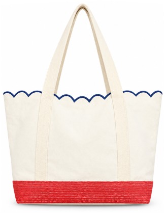 Scallop-Trimmed Canvas  Lobster Tote Bag