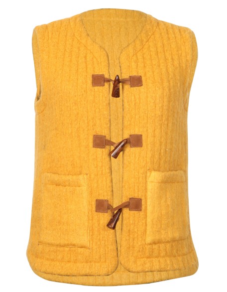 Yellow Wool Blend Short Vest