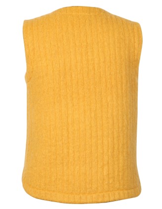 Yellow Wool Blend Short Vest