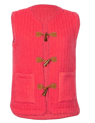 Red Wool Blend Vest