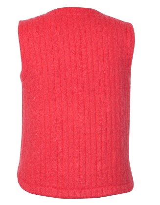 Red Wool Blend Vest