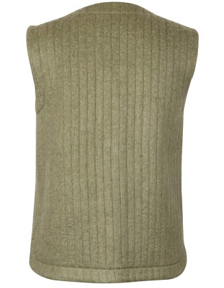 Green Wool Blend Short Vest