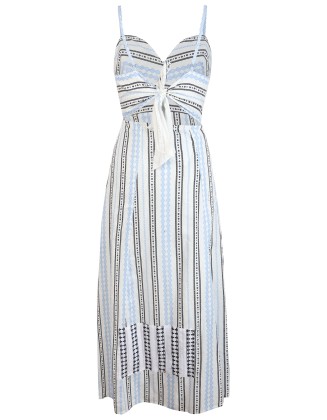 Blue Geometric Cotton Dress