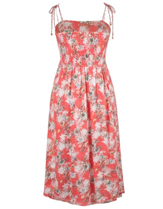 Floral Tie-Shoulder Dress