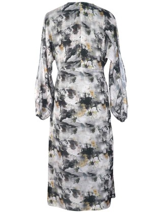 Abstract Floral Print Maxi Dress