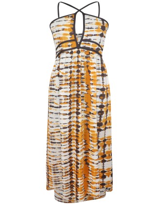 Tie-Dye Print Strap Maxi Dress
