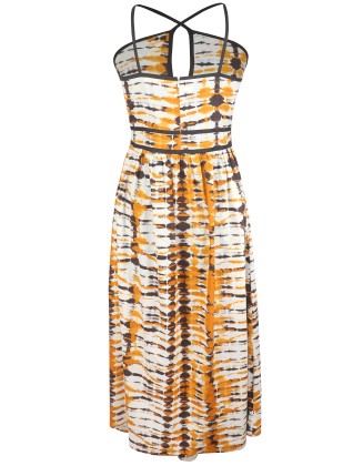 Tie-Dye Print Strap Maxi Dress