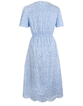 Liberty Print Long Dress with Tassels