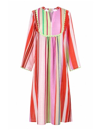 Multi color Stripe Long Dress