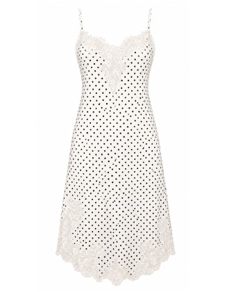 Polka Dot Lace Trim Slip Dress
