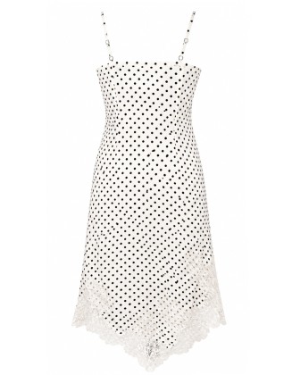 Polka Dot Lace Trim Slip Dress