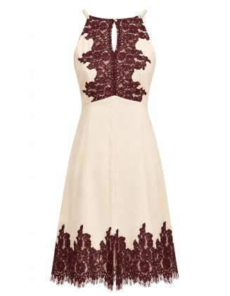 Lace Trim Short Dress