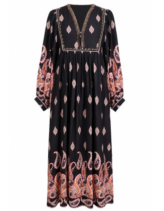 Ethnic Print Maxi Dress