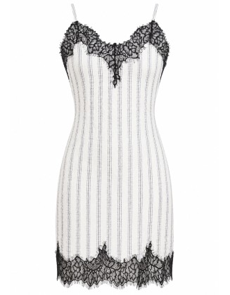 White Lace Trim Slip Dress