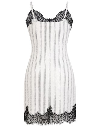 White Lace Trim Slip Dress
