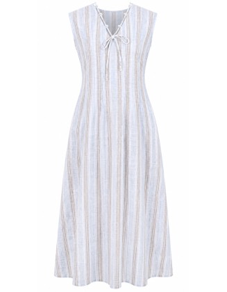 Sky Blue Stripe Cotton Dress