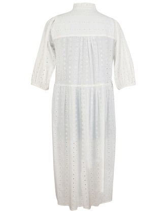 White Schiffli Long Dress