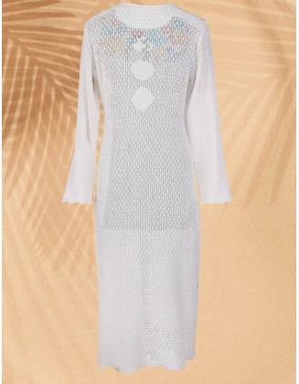 Embroidered Long Crochet Dress