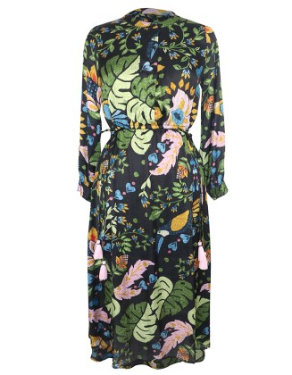 Multi Color Tropical Print Dress