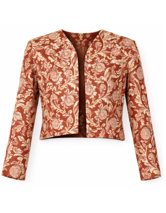 Paisley Print Crop Jacket