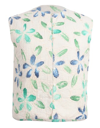 Cream Textured Kantha Embodery Vest