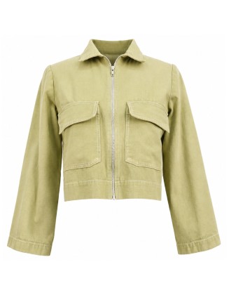 Sage Green Canvas Utility Jacket