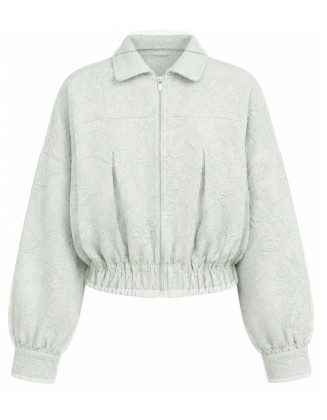 Mint Jacquard Bomber Jacket