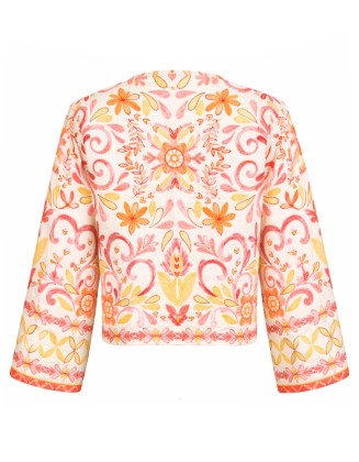 Floral Print Embroidered Jacket