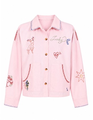 Pink Embroidered Jacket