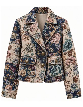 Patchwork Floral Tapestry Blazer