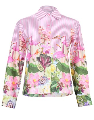 Tropical Floral Collared Shirt