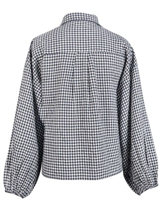 Black Gingham Seersucker Shirt