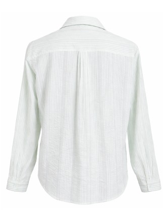 Women's Mint Stripe Twist-Front Button-Up Shirt