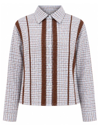 Lace Insert Check Shirt