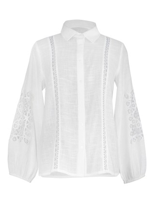 Lace Insert White Shirt