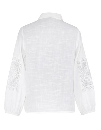Lace Insert White Shirt