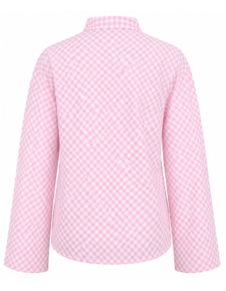 Casual Pink Plaid Shirt