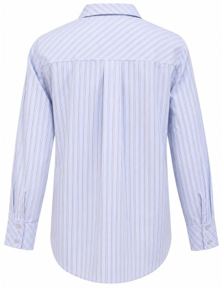 Asymmetric Stripe Wrap Shirt