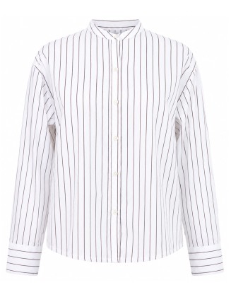 Classic Stripe Mandarin Collar Shirt