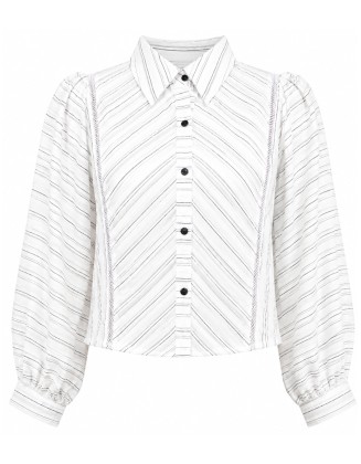 Elegant Dobby Stripe Blouse