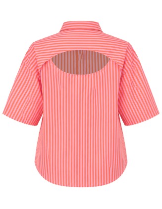 Pink Stripe Short Sleeve Button-Up Shirt